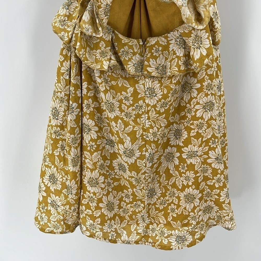 NWT Kallie Cutout Floral Ruffle Mini Dress 100% Cotton Sleeveless Medium - Picture 10 of 13